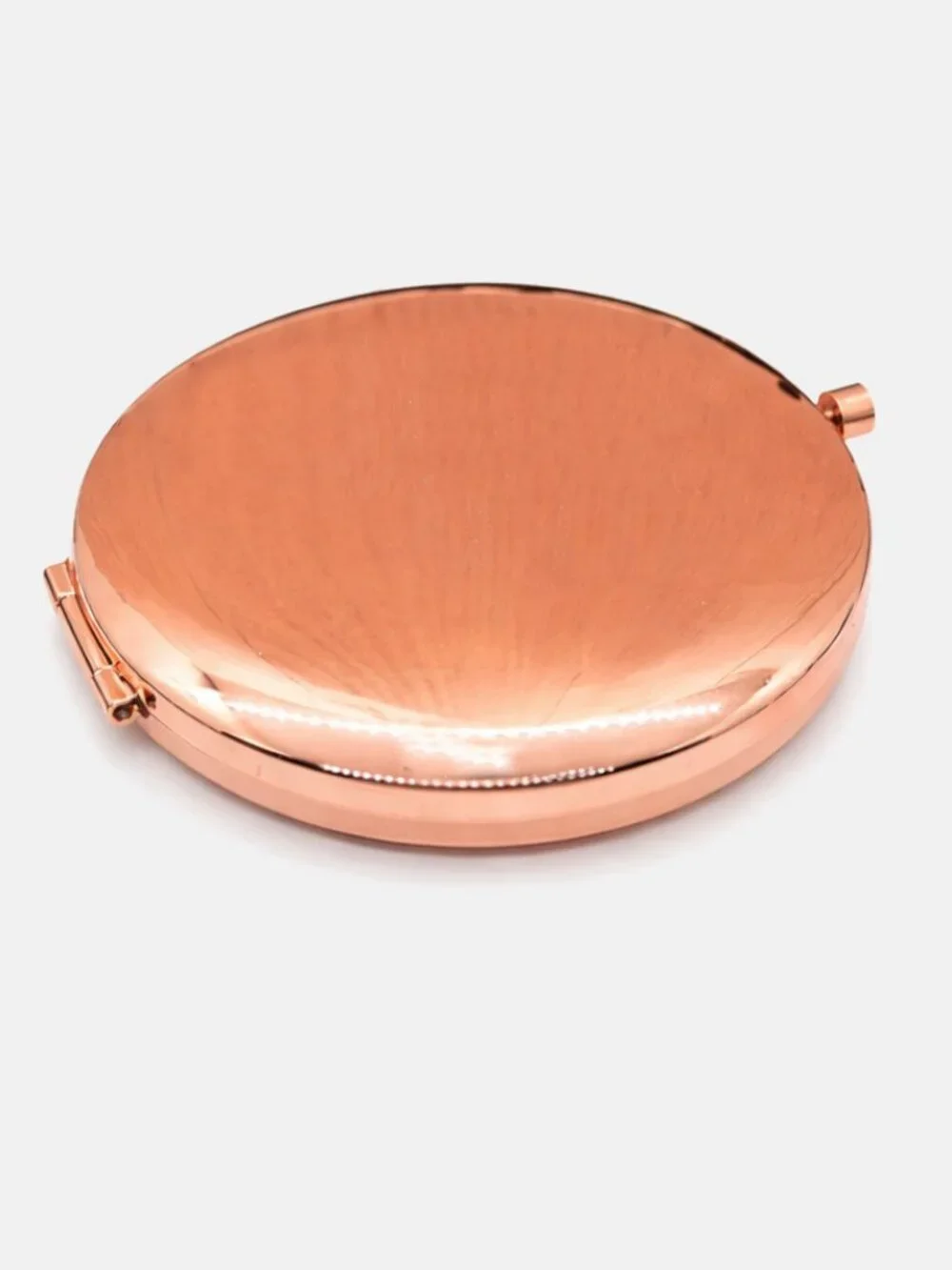 Rose Gold Crystal Compact Travel Mirror Push Button Dual Mirrors New